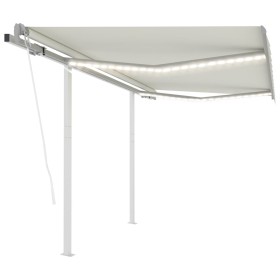 Toldo automático con LED y sensor de viento crema 3x2,5 m de vidaXL, Toldos - Ref: Foro24-3069912, Precio: 594,81 €, Descuent...