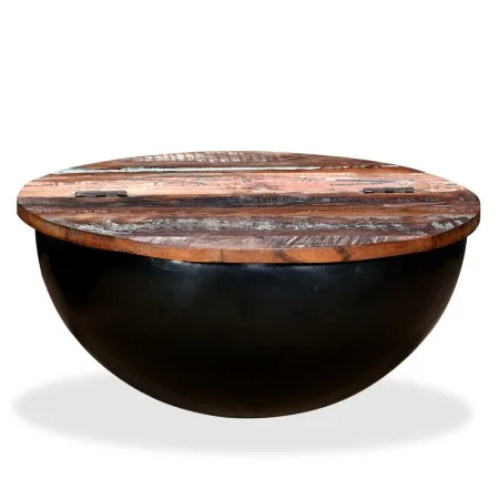 Mesa de centro de madera maciza reciclada negra en forma de bol de vidaXL, Mesas de centro - Ref: Foro24-245259, Precio: 112,...