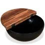 Mesa de centro de madera maciza reciclada negra en forma de bol de vidaXL, Mesas de centro - Ref: Foro24-245259, Precio: 112,...