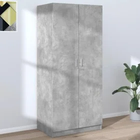 Armario de madera contrachapada gris hormigón 80x52x180 cm de vidaXL, Armarios roperos - Ref: Foro24-800625, Precio: 195,83 €...