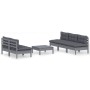 Muebles de jardín 6 pzas con cojines antracita madera de pino de vidaXL, Conjuntos de jardín - Ref: Foro24-3096090, Precio: 4...