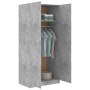 Armario de madera contrachapada gris hormigón 80x52x180 cm de vidaXL, Armarios roperos - Ref: Foro24-800625, Precio: 203,06 €...