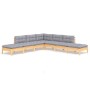 Juego de muebles de jardín 7 pzas y cojines madera pino gris de vidaXL, Conjuntos de jardín - Ref: Foro24-3096321, Precio: 53...