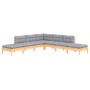 Juego de muebles de jardín 7 pzas y cojines madera pino gris de vidaXL, Conjuntos de jardín - Ref: Foro24-3096321, Precio: 53...