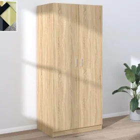 Armario de madera contrachapada roble Sonoma 80x52x180 cm de vidaXL, Armarios roperos - Ref: Foro24-800624, Precio: 193,81 €,...