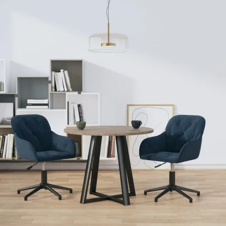 Sillas de comedor giratorias 2 uds terciopelo azul de vidaXL, Sillas de comedor - Ref: Foro24-3103376, Precio: 175,14 €, Desc...