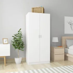 Armario de madera contrachapada blanco 80x52x180 cm de vidaXL, Armarios roperos - Ref: Foro24-800621, Precio: 173,34 €, Descu...