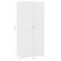 Armario de madera contrachapada blanco 80x52x180 cm de vidaXL, Armarios roperos - Ref: Foro24-800621, Precio: 193,14 €, Descu...