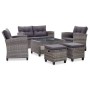 Muebles de jardín 6 pzas y cojines ratán sintético gris oscuro de vidaXL, Sofás de exterior - Ref: Foro24-46150, Precio: 615,...