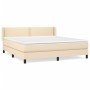 Cama box spring con colchón tela color crema 160x200 cm de vidaXL, Camas y somieres - Ref: Foro24-3129646, Precio: 507,66 €, ...