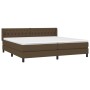 Cama box spring con colchón tela marrón oscuro 200x200 cm de vidaXL, Camas y somieres - Ref: Foro24-3129980, Precio: 624,31 €...
