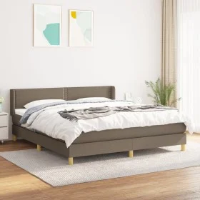Cama box spring con colchón tela gris taupe 160x200 cm de vidaXL, Camas y somieres - Ref: Foro24-3130205, Precio: 497,36 €, D...