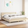 Cama box spring con colchón tela color crema 180x200 cm de vidaXL, Camas y somieres - Ref: Foro24-3130534, Precio: 607,47 €, ...