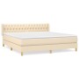 Cama box spring con colchón tela color crema 180x200 cm de vidaXL, Camas y somieres - Ref: Foro24-3130534, Precio: 607,47 €, ...