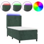 Cama box spring colchón y LED terciopelo verde oscuro 90x200 cm de vidaXL, Camas y somieres - Ref: Foro24-3139424, Precio: 37...