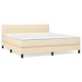 Cama box spring con colchón tela color crema 160x200 cm de vidaXL, Camas y somieres - Ref: Foro24-3140230, Precio: 504,51 €, ...