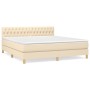 Cama box spring con colchón tela color crema 180x200 cm de vidaXL, Camas y somieres - Ref: Foro24-3140878, Precio: 595,59 €, ...