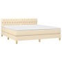 Cama box spring con colchón tela color crema 180x200 cm de vidaXL, Camas y somieres - Ref: Foro24-3140878, Precio: 595,59 €, ...