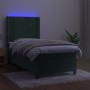 Cama box spring colchón y LED terciopelo verde oscuro 90x190 cm de vidaXL, Camas y somieres - Ref: Foro24-3139418, Precio: 34...