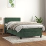 Cama box spring con colchón terciopelo verde oscuro 100x200 cm de vidaXL, Camas y somieres - Ref: Foro24-3141170, Precio: 315...
