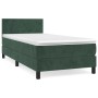 Cama box spring con colchón terciopelo verde oscuro 100x200 cm de vidaXL, Camas y somieres - Ref: Foro24-3141170, Precio: 315...
