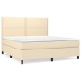 Cama box spring con colchón tela color crema 160x200 cm de vidaXL, Camas y somieres - Ref: Foro24-3141710, Precio: 579,42 €, ...