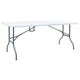Mesa de jardín plegable HDPE blanco 180x72x72 cm de vidaXL, Mesas de jardín - Ref: Foro24-48829, Precio: 92,38 €, Descuento: %