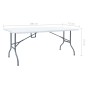 Mesa de jardín plegable HDPE blanco 180x72x72 cm de vidaXL, Mesas de jardín - Ref: Foro24-48829, Precio: 92,38 €, Descuento: %