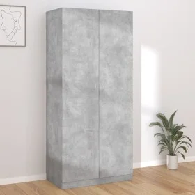Armario de madera contrachapada gris hormigón 90x52x200 cm de vidaXL, Armarios roperos - Ref: Foro24-800634, Precio: 166,10 €...