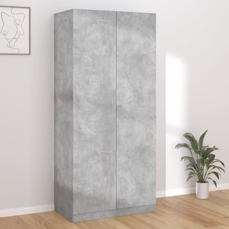 Armario de madera contrachapada gris hormigón 90x52x200 cm de vidaXL, Armarios roperos - Ref: Foro24-800634, Precio: 173,82 €...
