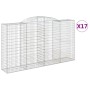 Cestas gaviones 17 uds forma de arco hierro 300x50x160/180 cm de vidaXL, Maceteros y jardineras - Ref: Foro24-3146768, Precio...