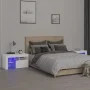 Bedside tables with LED lights 2 pcs white 70x36.5x40cm by vidaXL, Nightstands - Ref: Foro24-3152770, Price: 130,63 €, Discou...