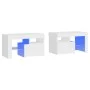 Bedside tables with LED lights 2 pcs white 70x36.5x40cm by vidaXL, Nightstands - Ref: Foro24-3152770, Price: 130,63 €, Discou...