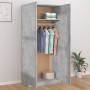 Armario de madera contrachapada gris hormigón 90x52x200 cm de vidaXL, Armarios roperos - Ref: Foro24-800634, Precio: 173,82 €...