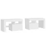 Bedside tables with LED lights 2 pcs white 70x36.5x40cm by vidaXL, Nightstands - Ref: Foro24-3152770, Price: 130,63 €, Discou...