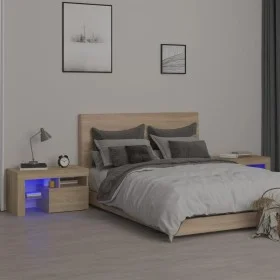 Nachttische mit LED-Leuchten 2 Stk. Sonoma-Eiche 70x36,5x40cm von vidaXL, Nachttische - Ref: Foro24-3152772, Preis: 114,18 €,...