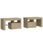 Bedside tables with LED lights 2 pcs Sonoma oak 70x36.5x40cm by vidaXL, Nightstands - Ref: Foro24-3152772, Price: 114,18 €, D...