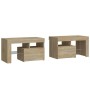 Mesitas de noche con luces LED 2 uds roble Sonoma 70x36,5x40cm de vidaXL, Mesitas de noche - Ref: Foro24-3152772, Precio: 116...