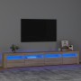 Mueble de TV con luces LED roble Sonoma 240x35x40 cm de vidaXL, Muebles TV - Ref: Foro24-3152764, Precio: 157,66 €, Descuento: %