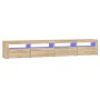 Mueble de TV con luces LED roble Sonoma 240x35x40 cm de vidaXL, Muebles TV - Ref: Foro24-3152764, Precio: 157,66 €, Descuento: %