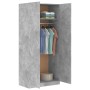 Armario de madera contrachapada gris hormigón 90x52x200 cm de vidaXL, Armarios roperos - Ref: Foro24-800634, Precio: 173,82 €...