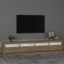 Mueble de TV con luces LED roble Sonoma 240x35x40 cm de vidaXL, Muebles TV - Ref: Foro24-3152764, Precio: 157,66 €, Descuento: %