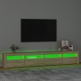 Mueble de TV con luces LED roble Sonoma 240x35x40 cm de vidaXL, Muebles TV - Ref: Foro24-3152764, Precio: 157,66 €, Descuento: %