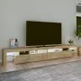 Mueble de TV con luces LED roble Sonoma 260x36,5x40 cm de vidaXL, Muebles TV - Ref: Foro24-3152820, Precio: 187,73 €, Descuen...