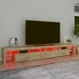 Mueble de TV con luces LED roble Sonoma 260x36,5x40 cm de vidaXL, Muebles TV - Ref: Foro24-3152820, Precio: 187,73 €, Descuen...