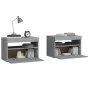 Mesitas de noche con luces LED 2 uds gris sonoma 60x35x40 cm de vidaXL, Mesitas de noche - Ref: Foro24-3152829, Precio: 74,86...