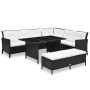 Set de muebles de jardín 3 pzas y cojines ratán sintético negro de vidaXL, Conjuntos de jardín - Ref: Foro24-48154, Precio: 7...