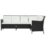 Set de muebles de jardín 3 pzas y cojines ratán sintético negro de vidaXL, Conjuntos de jardín - Ref: Foro24-48154, Precio: 7...