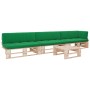 Muebles de palets 4 pzas y cojines madera pino impregnada de vidaXL, Conjuntos de jardín - Ref: Foro24-3066750, Precio: 416,2...