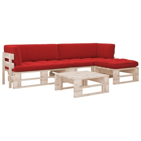 Muebles de palets 4 pzas y cojines madera pino impregnada de vidaXL, Conjuntos de jardín - Ref: Foro24-3066823, Precio: 364,1...